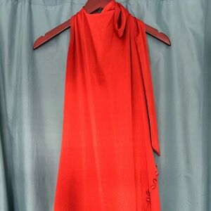 Lady Pipa halter dress in burnt sienna orange